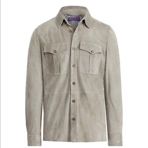 Ralph Lauren Purple Label Suede Button Down
